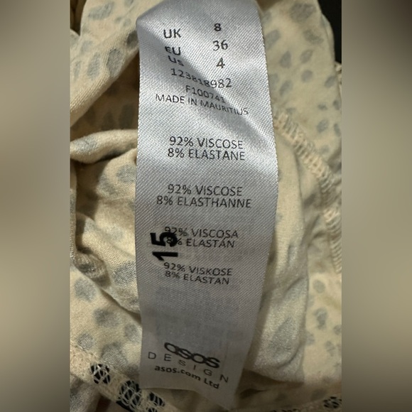 291 ASOS | NWOT Mauritius Cream Leopard Print Long Sleeve Bodysuit (size 4) - Picture 12 of 12